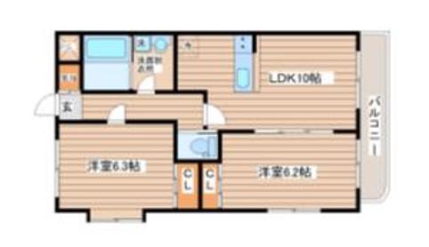 AZUR431(2LDK/3階)の間取り写真