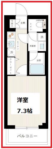 アルコバレーノ押上イースト(1K/3階)の間取り写真