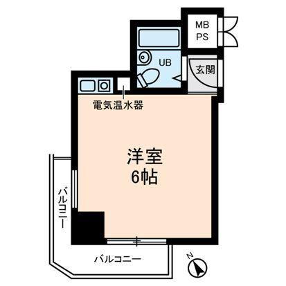 マック所沢コート(ワンルーム/6階)の間取り写真