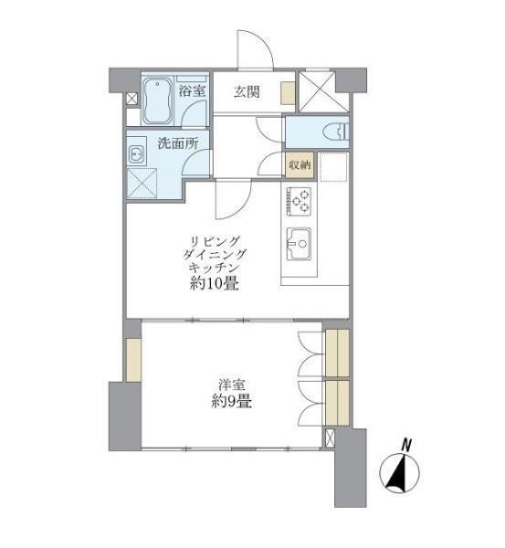 東建ニューハイツ市ヶ谷(1LDK/7階)の間取り写真