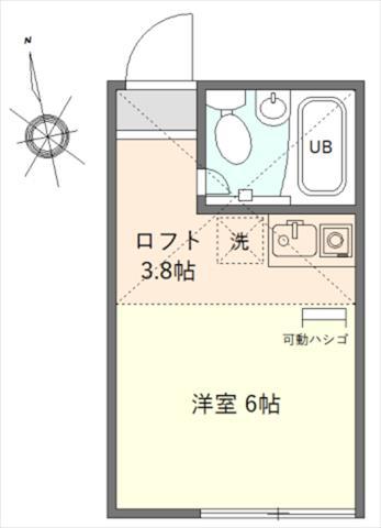 ユナイトステージHIRASAKU(ワンルーム/1階)の間取り写真