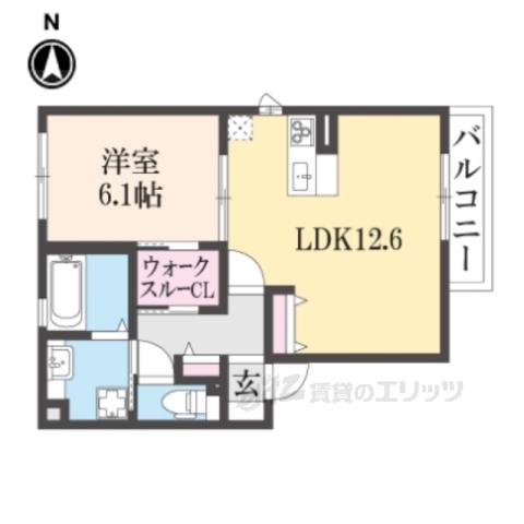 ラフィーネ徳庵(1LDK/2階)の間取り写真