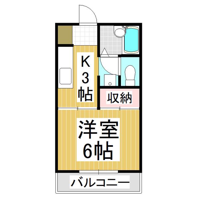 サンライフハセガワ 1K(1K/1階)の間取り写真