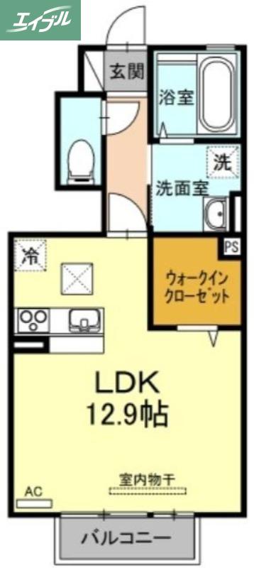 エパル三門(ワンルーム/1階)の間取り写真