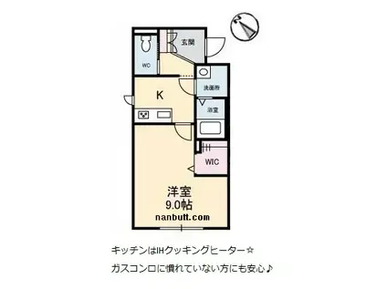 グランベレオ千代田(1K/1階)の間取り写真