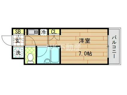 フォレストコート長瀬(ワンルーム/3階)の間取り写真