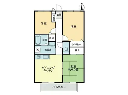 フォブール木太A(3DK/1階)の間取り写真