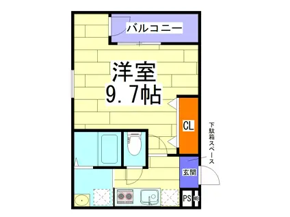 フジパレス鶴見III番館(1K/3階)の間取り写真