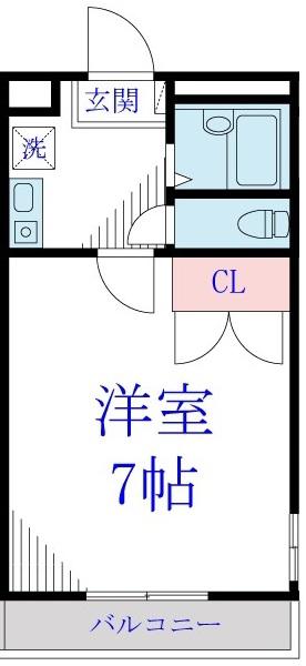 サンフォーレA(1K/2階)の間取り写真