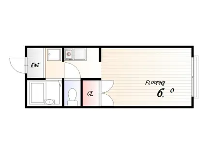サンコート板宿(1K/2階)の間取り写真