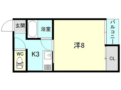 セイフリィ松島(1K/3階)の間取り写真