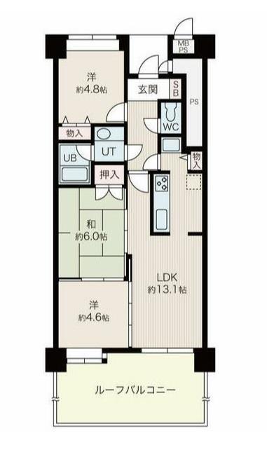 ダイアパレス三之丸(3LDK/4階)の間取り写真