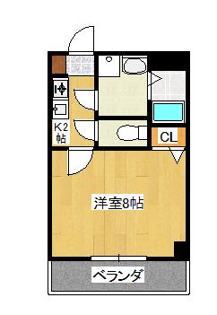 シェールププレ(1K/3階)の間取り写真
