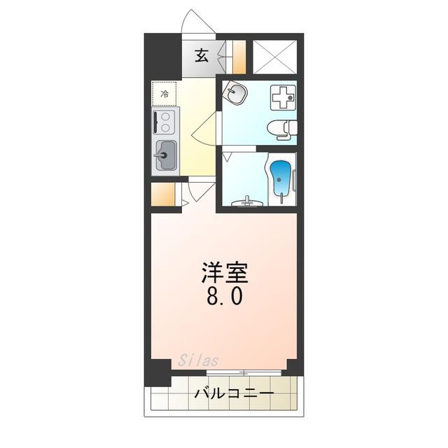 ラシーヌ宿院(1K/10階)の間取り写真
