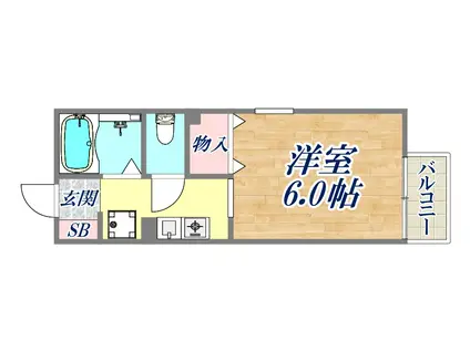 ジュネス仁川(1K/1階)の間取り写真