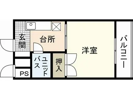 グレース中広通マンション(1K/3階)の間取り写真