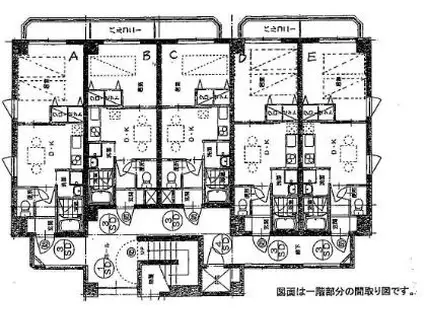 メリディアンタワー高見台(1DK/2階)の間取り写真