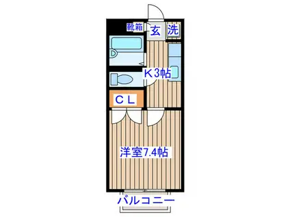 マルドロール(1K/1階)の間取り写真