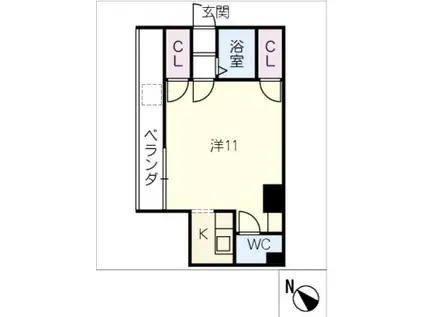 シングルハイツ新栄(1K/2階)の間取り写真