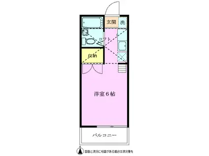 グレース武蔵野(ワンルーム/1階)の間取り写真