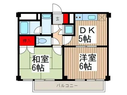 グレイスハイム越谷(2DK/1階)の間取り写真