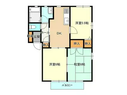 ヴィラージュ桜木(3DK/2階)の間取り写真