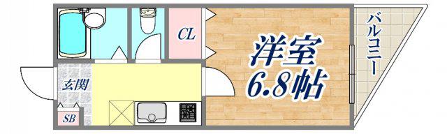 相互ハイツ(1K/4階)の間取り写真