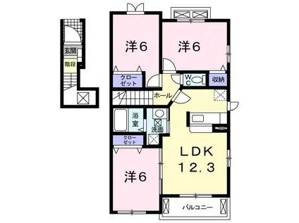 シュヴェスタ- III(3LDK/2階)の間取り写真