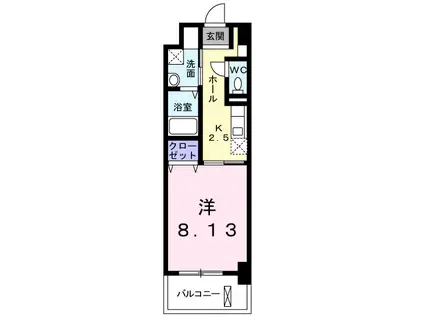 モダン・ハーモニー(1K/1階)の間取り写真