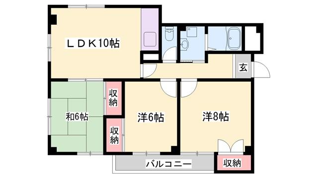 マイシティ101(3LDK/2階)の間取り写真