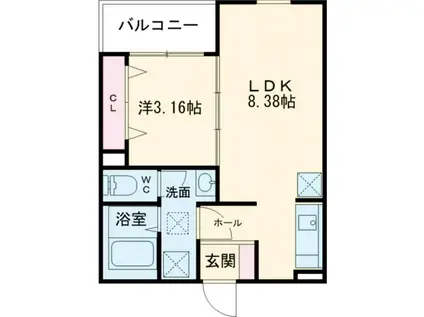 FSTYLE藤井寺道明寺1号館(1LDK/1階)の間取り写真