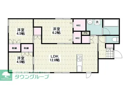 鵠沼石上3丁目メゾン(3LDK/1階)の間取り写真