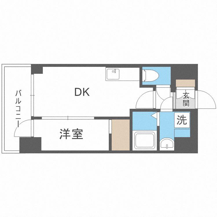 エスリードレジデンス大阪天王寺(1DK/9階)の間取り写真