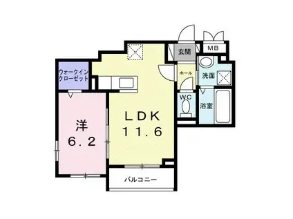 マリエレイラニ(1LDK/3階)の間取り写真