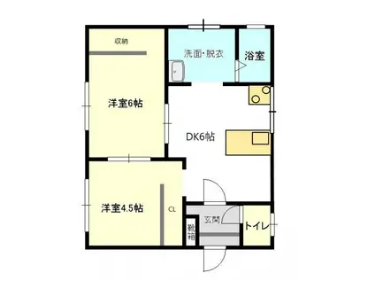 タウニィJUNII(2DK/1階)の間取り写真