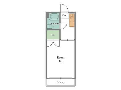 林コーポ(1K/2階)の間取り写真