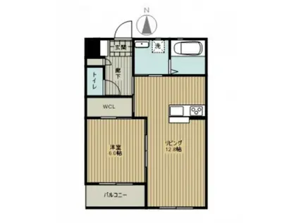 田畑ハイツルシアスII(1LDK/1階)の間取り写真