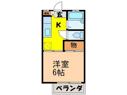 VILLA CASABLANCA(1K/1階)の間取り写真