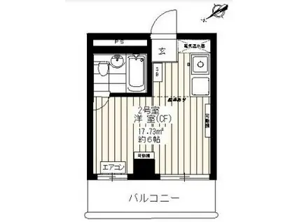 プラム春日部(ワンルーム/7階)の間取り写真