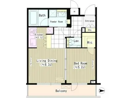 ラグゼガーデン松原(1LDK/3階)の間取り写真