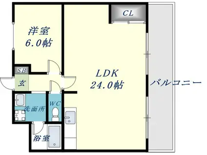 ステ-ションコート長田(1LDK/5階)の間取り写真