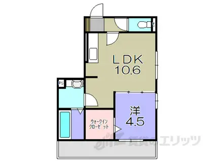 シャルール(1LDK/3階)の間取り写真