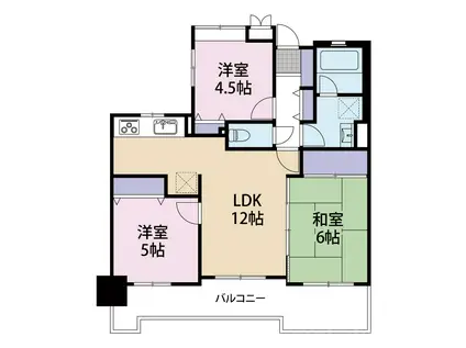 ダイアパレスグランデージ博多駅前(3LDK/3階)の間取り写真