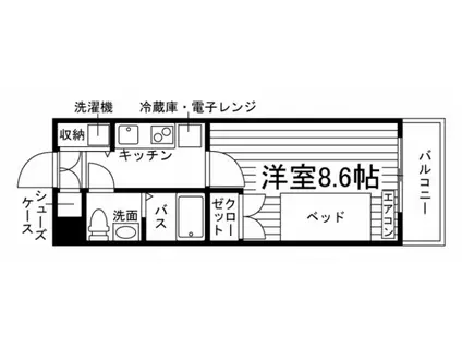 グリシーヌ梅林(1K/5階)の間取り写真