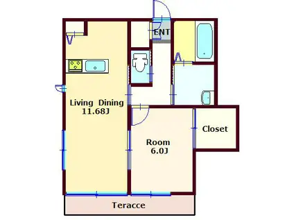 マ・メゾンA(1LDK/1階)の間取り写真