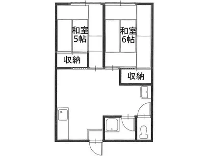 東コーポ(2DK/2階)の間取り写真