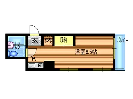 サンハイツ田辺(ワンルーム/2階)の間取り写真