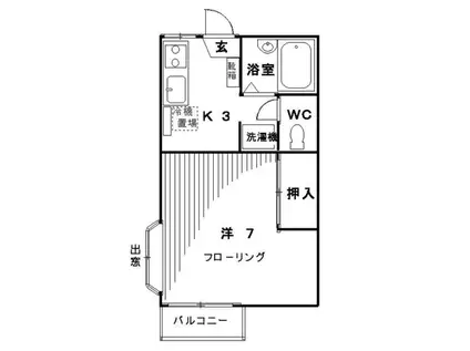 MT.COLLEGE I(1K/2階)の間取り写真