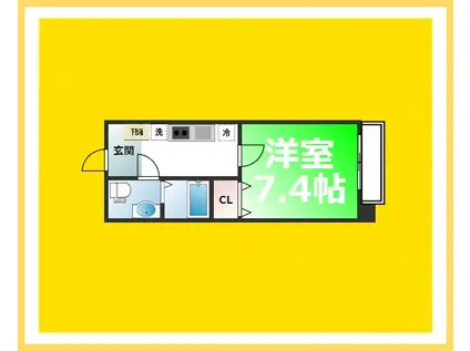 REI難波西(1K/5階)の間取り写真