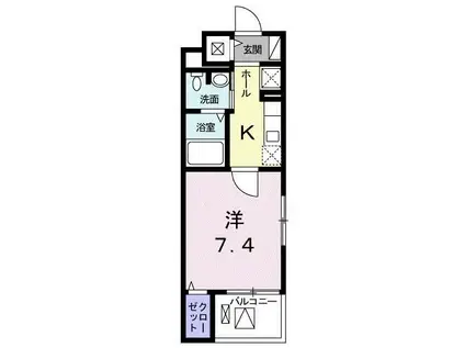 ヴェルニ上中里(1K/4階)の間取り写真